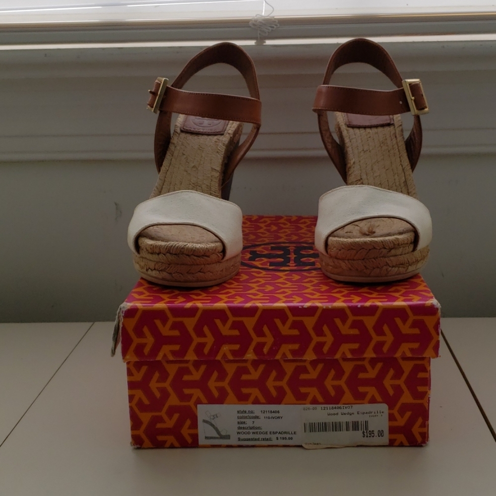 Tory Burch Wood Wedge Espadrilles